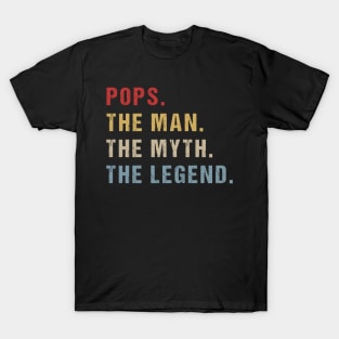 Vintage Father's Day Pops The Man The Myth The Legend T-Shirt